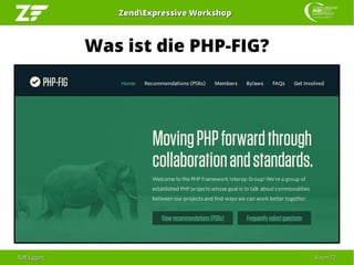 Ralf EggertRalf Eggert 88 vonvon 7272
ZendExpressive WorkshopZendExpressive Workshop
Was ist die PHP-FIG?
 