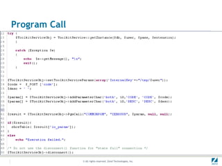 Program Call




               © All rights reserved. Zend Technologies, Inc.
 