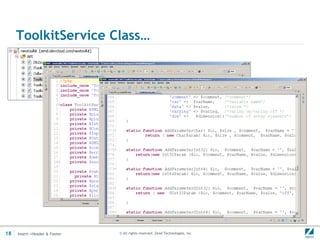 ToolkitService Class…




18   Insert->Header & Footer   © All rights reserved. Zend Technologies, Inc.
 