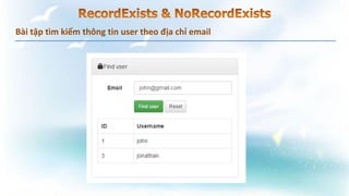 Bài tập tìm kiếm thông tin user theo địa chỉ email
 