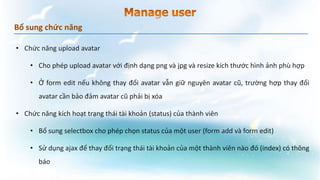 Bổ sung chức năng
 