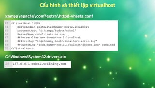 xamppapacheconfextrahttpd-vhosts.conf
C:WindowsSystem32driversetc
 