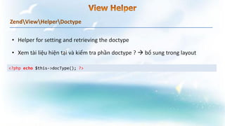 ZendViewHelperDoctype
<?php echo $this->docType(); ?>
 