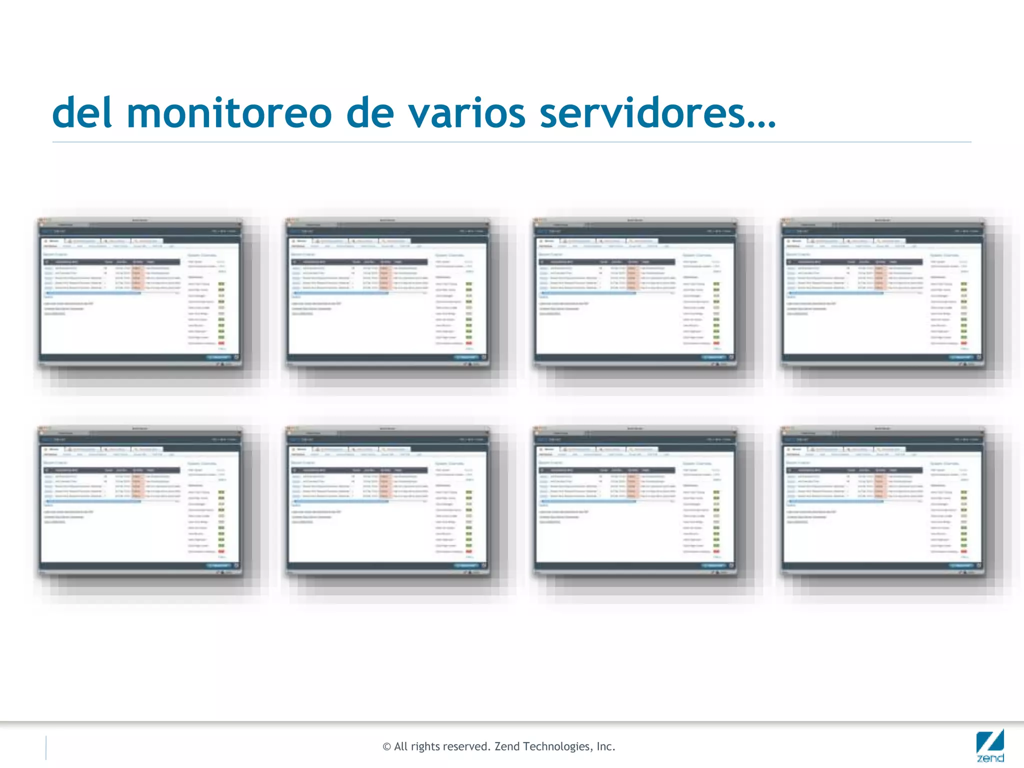 © All rights reserved. Zend Technologies, Inc.
del monitoreo de varios servidores…
 