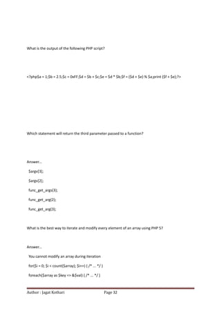 Zend Certification PHP 5 Sample Questions | PDF