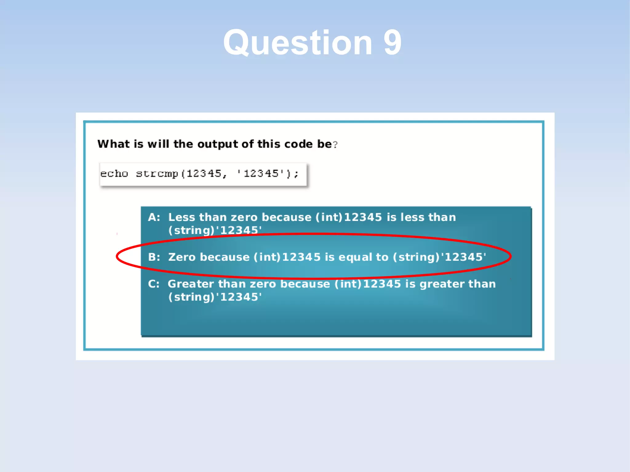 Question 9