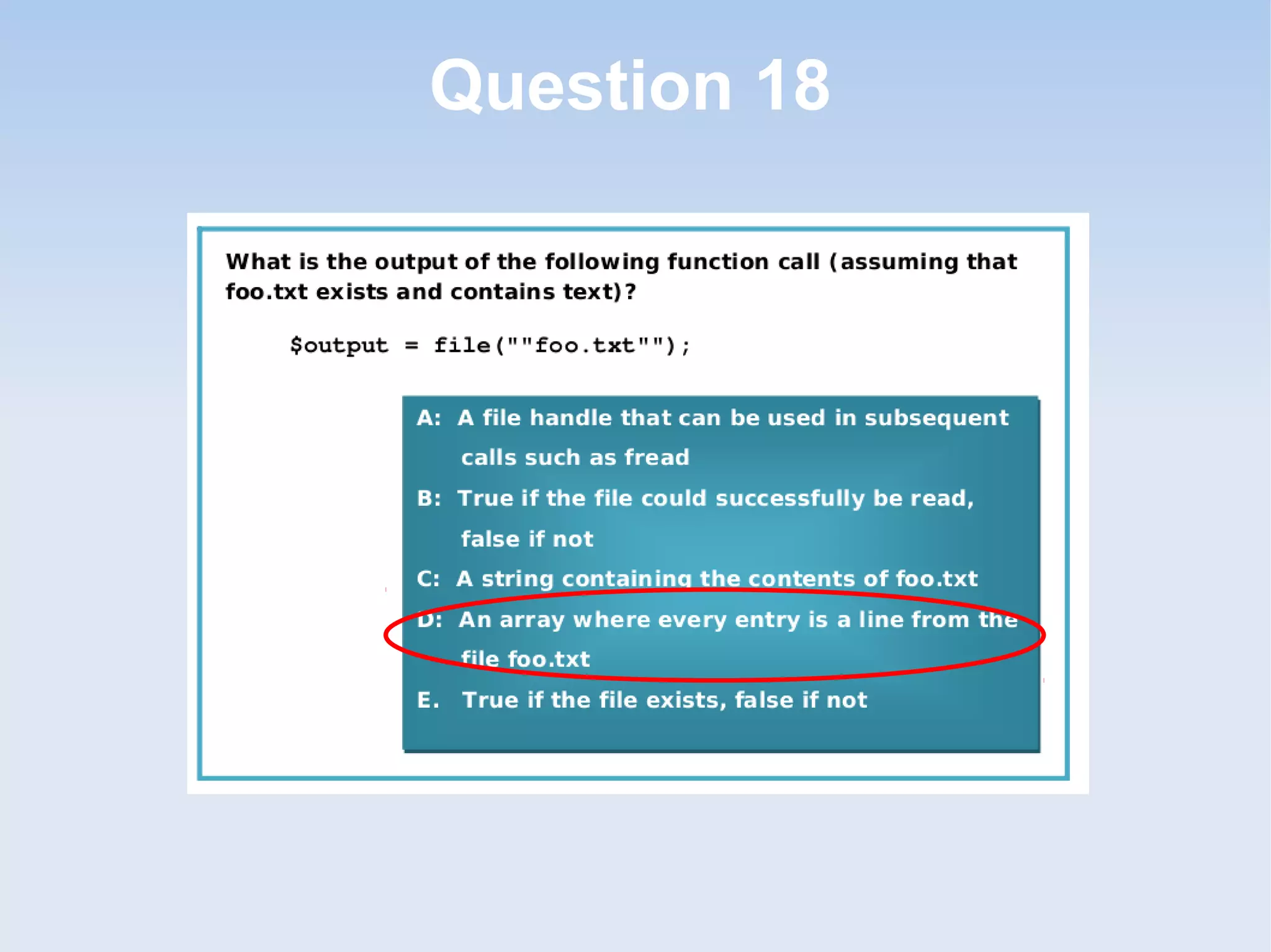 Question 18