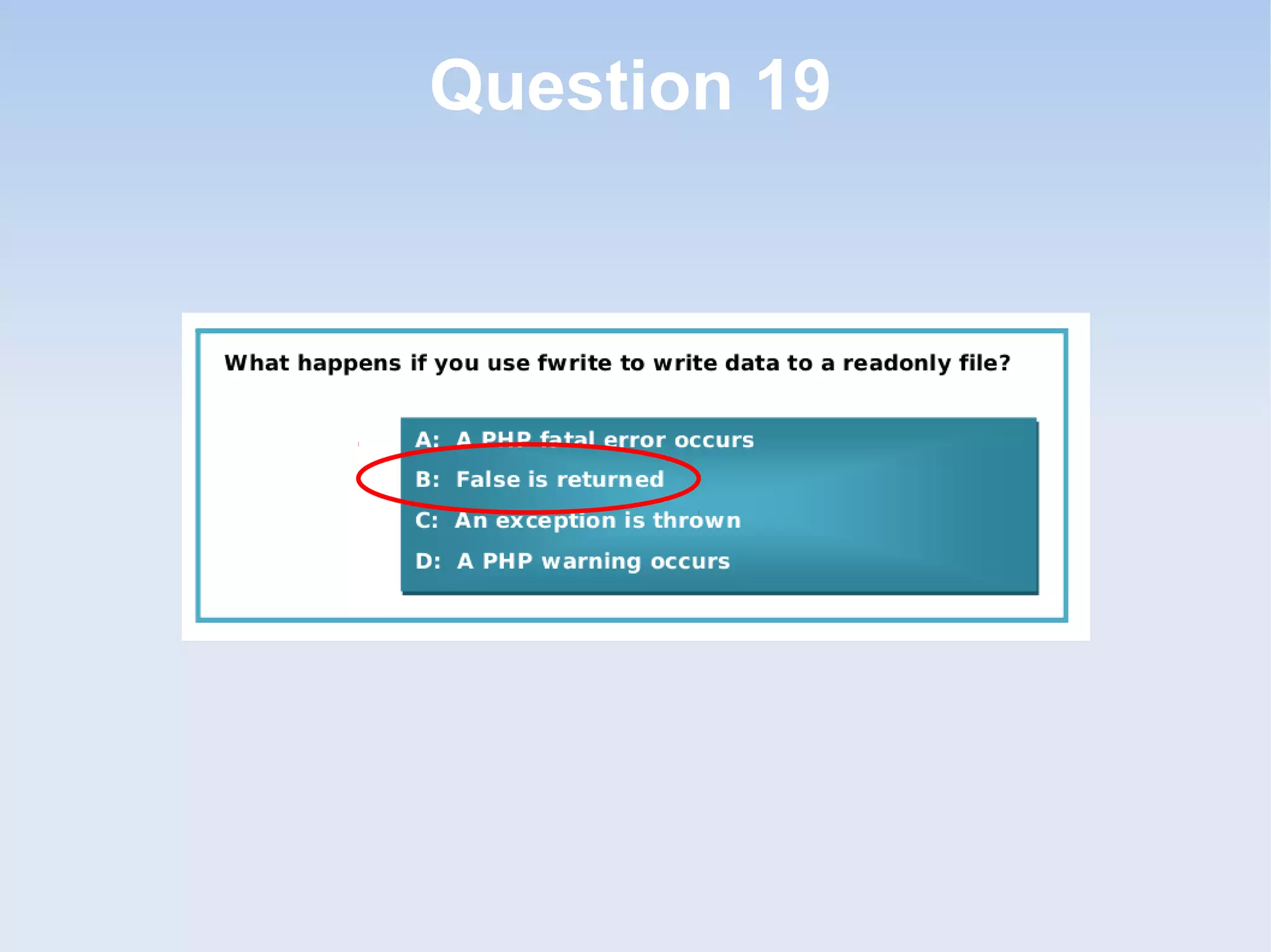 Question 19