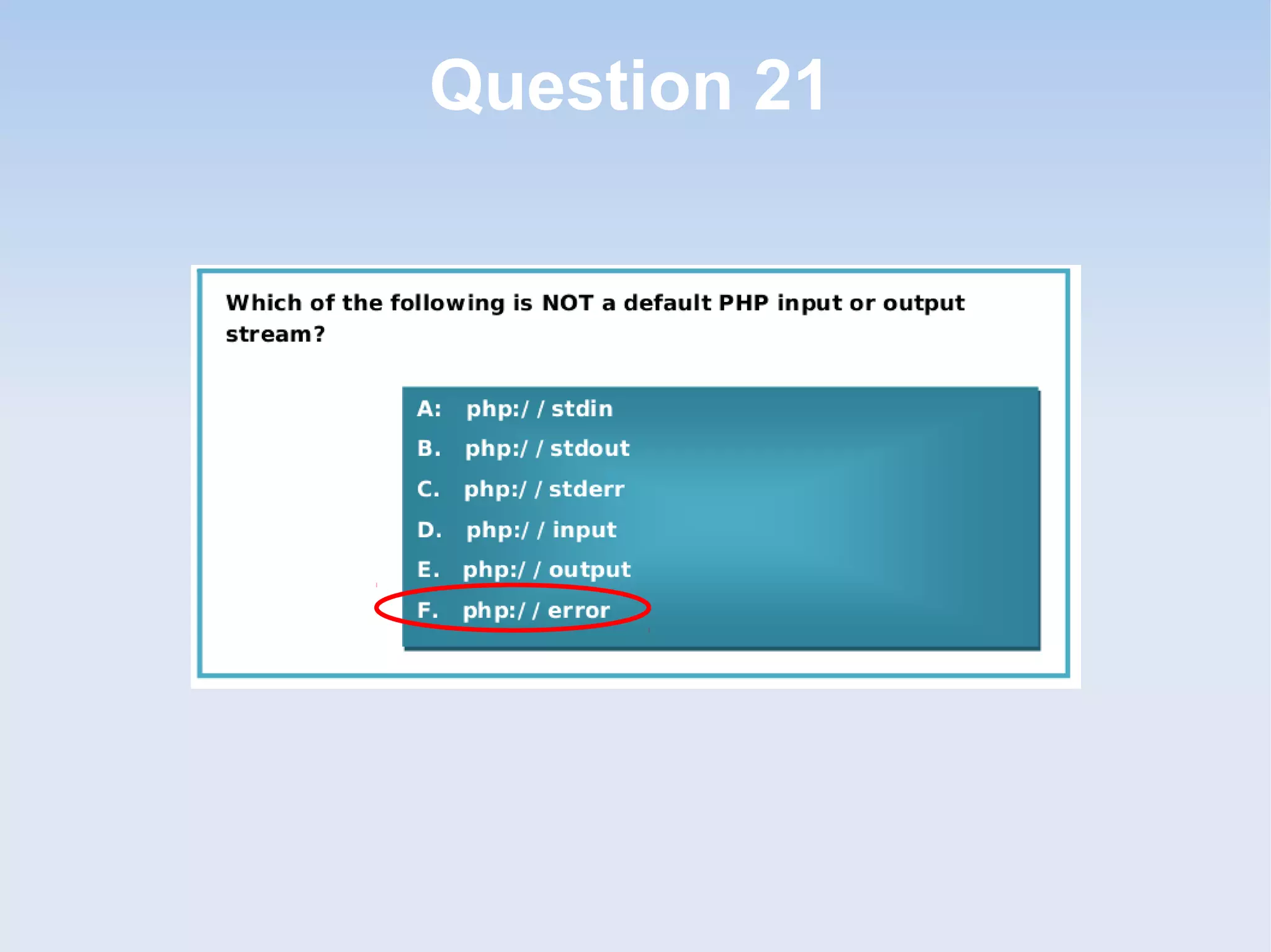 Question 21