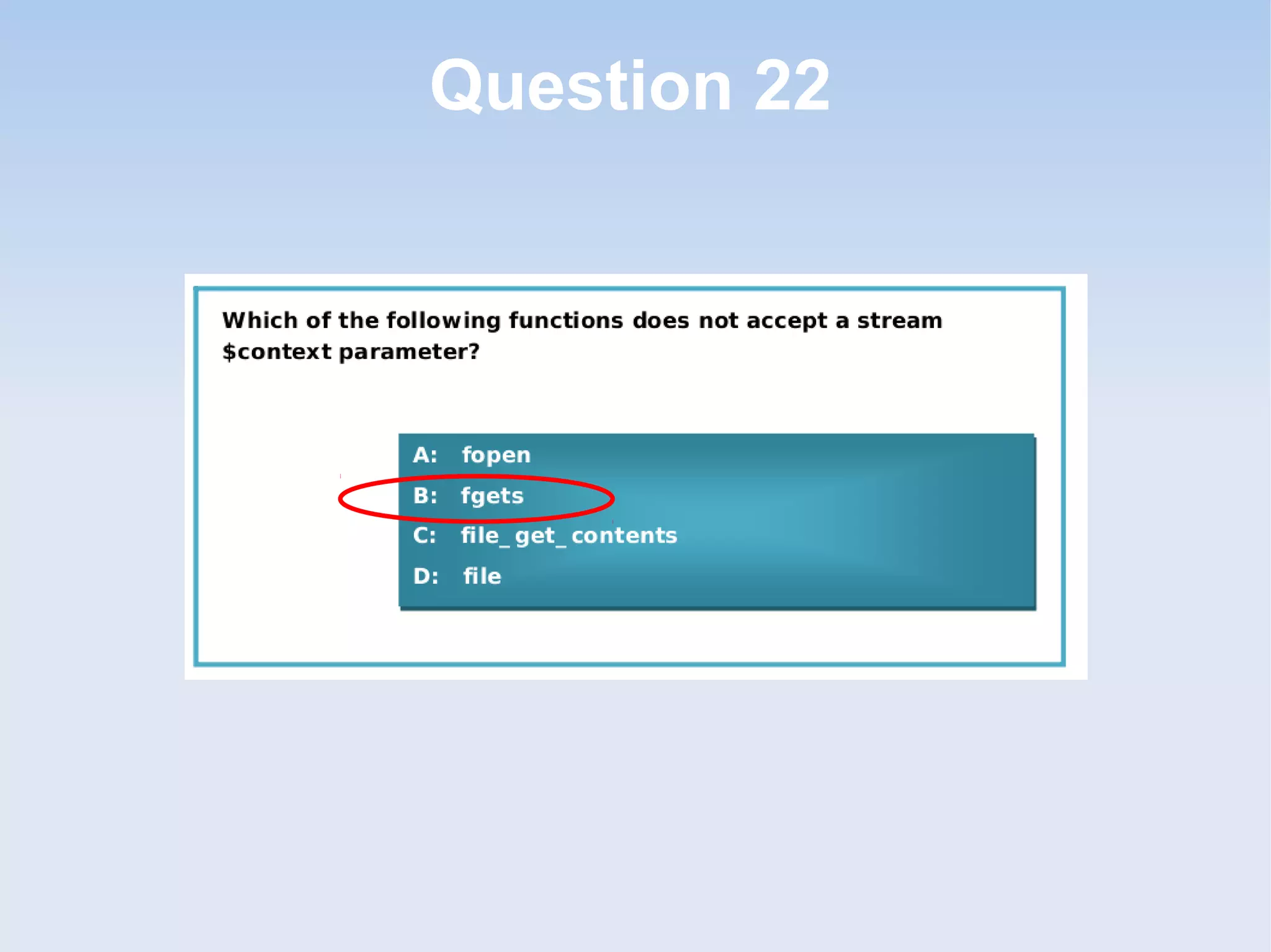 Question 22