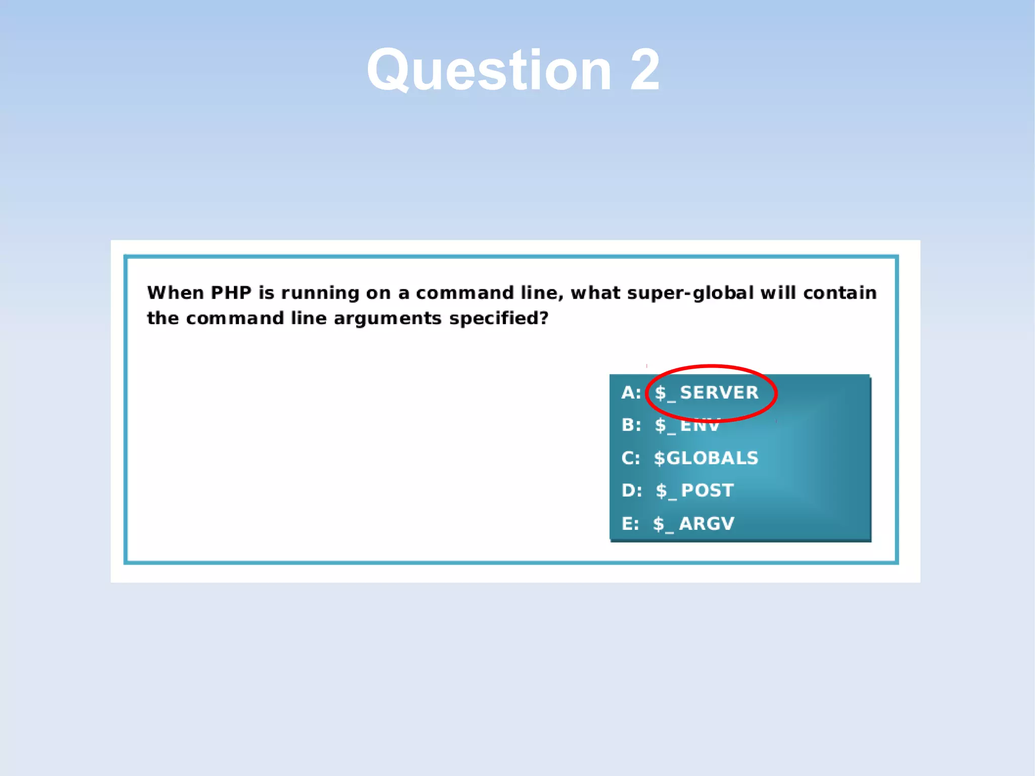 Question 2