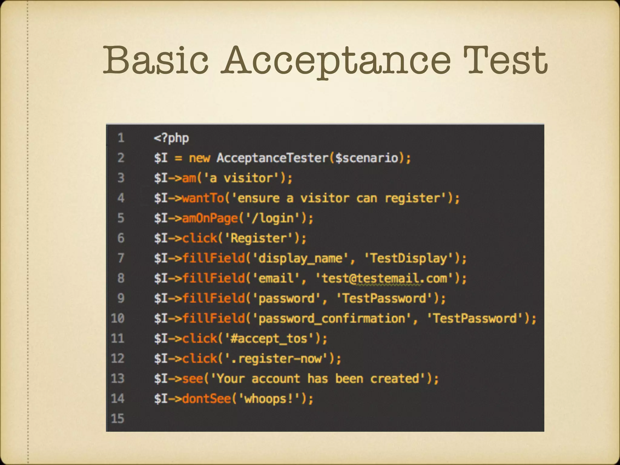 Basic Acceptance Test 