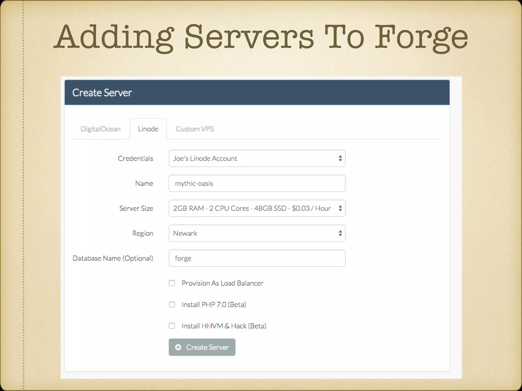 Adding Servers To Forge 