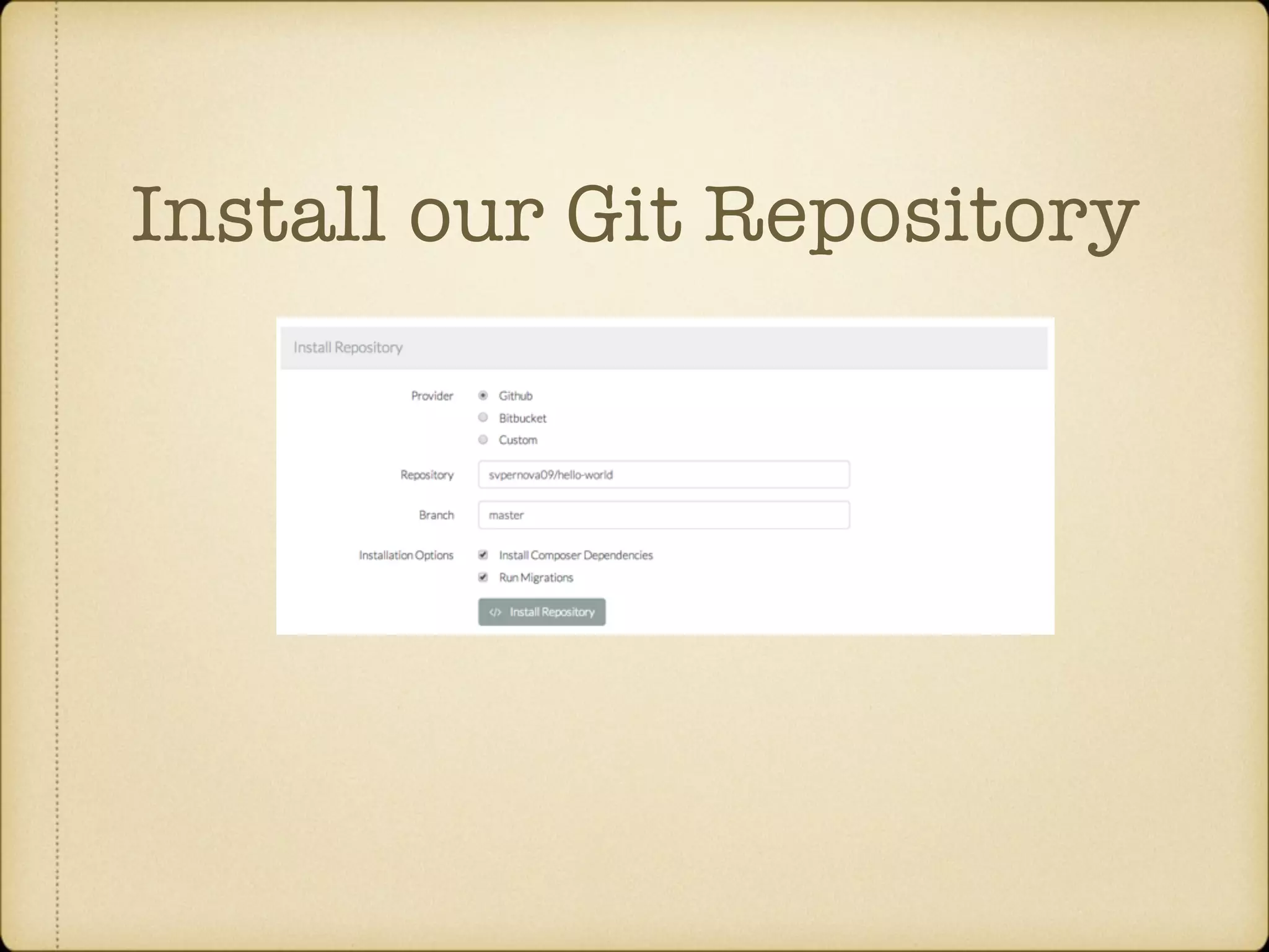 Install our Git Repository 