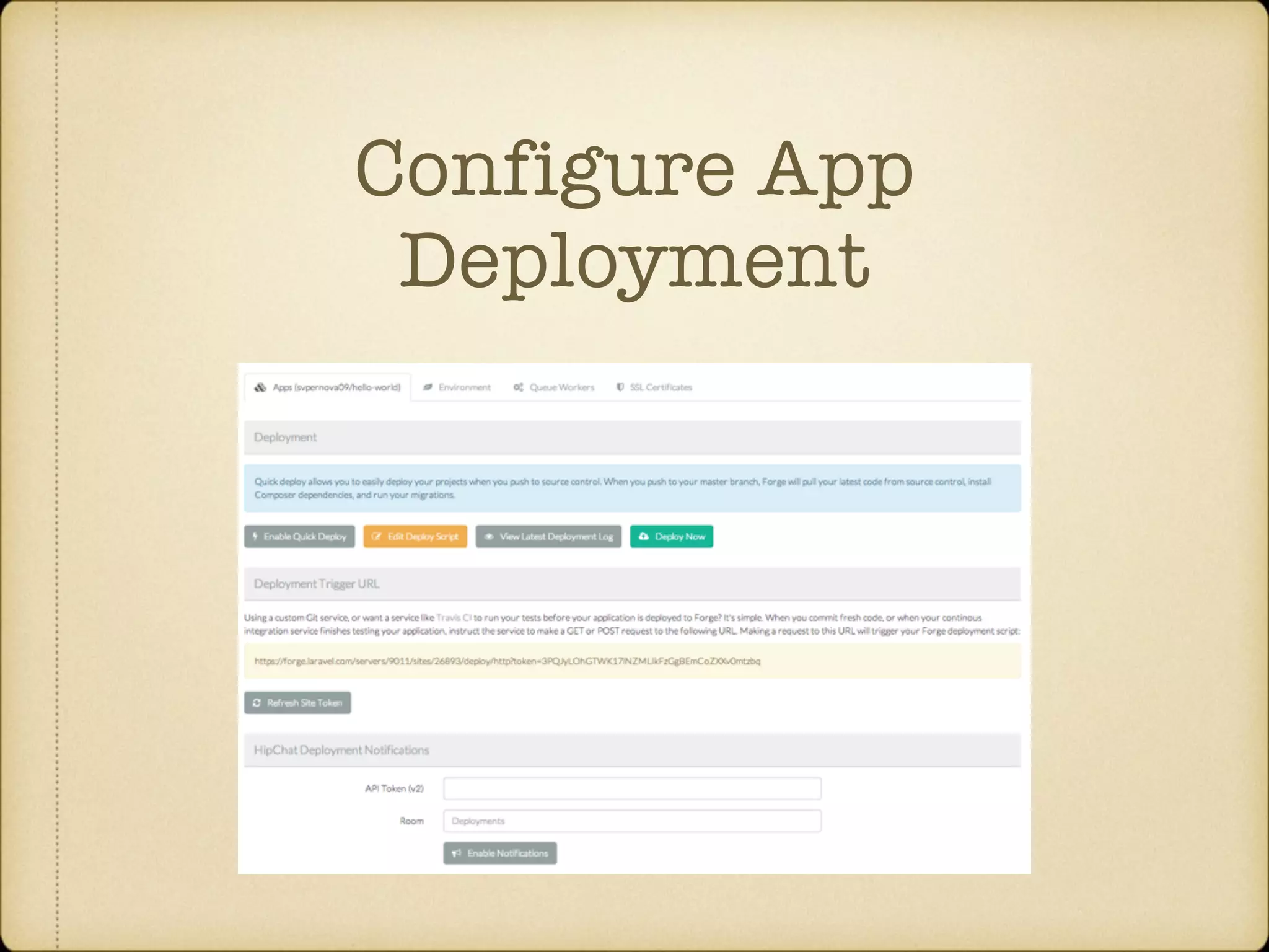 Configure App Deployment 