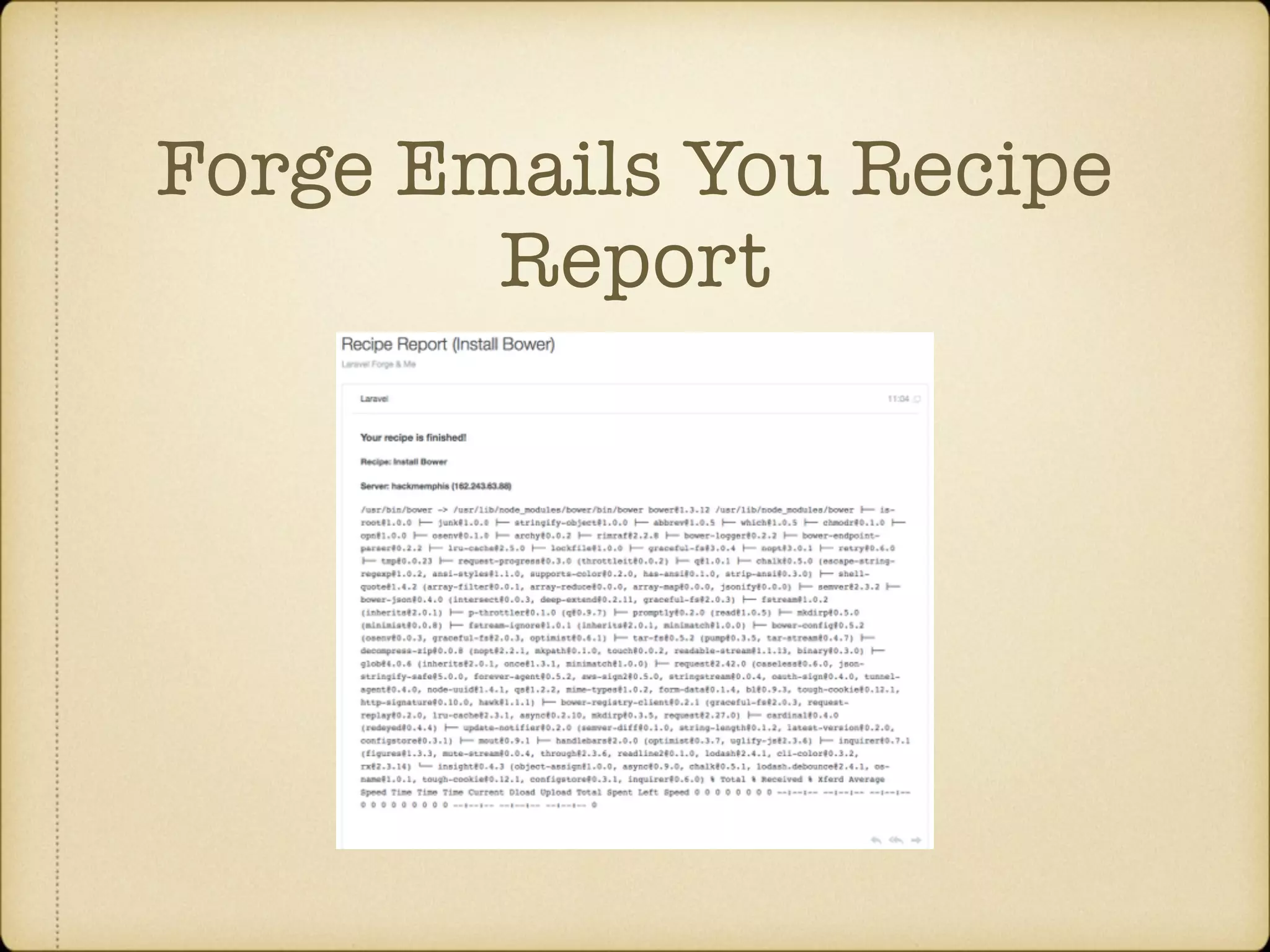 Forge Emails You Recipe Report 