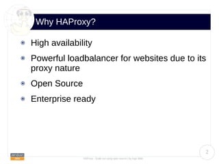 HAProxy scale out using open source | ODP