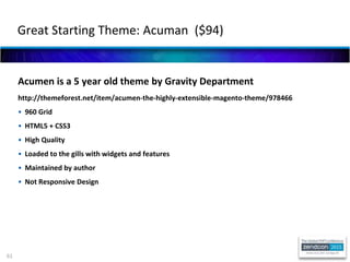 61
Acumen is a 5 year old theme by Gravity Department
http://themeforest.net/item/acumen-the-highly-extensible-magento-the...