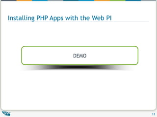 Installing PHP Apps with the Web PI DEMO 