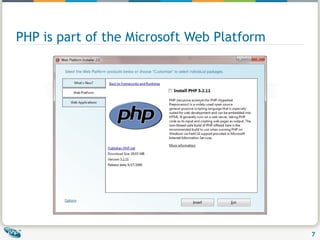 PHP is part of the Microsoft Web Platform 