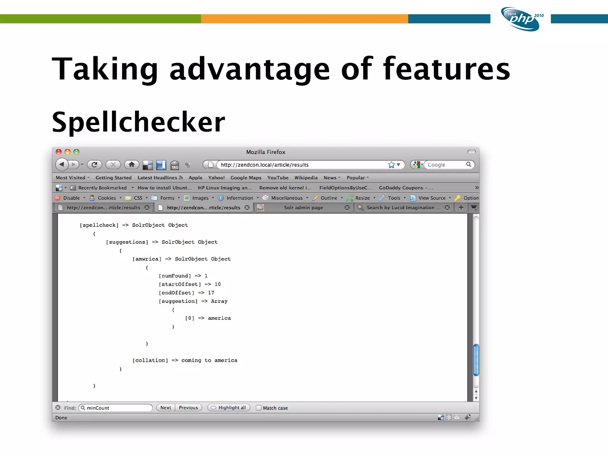 Taking advantage of features Spellchecker 