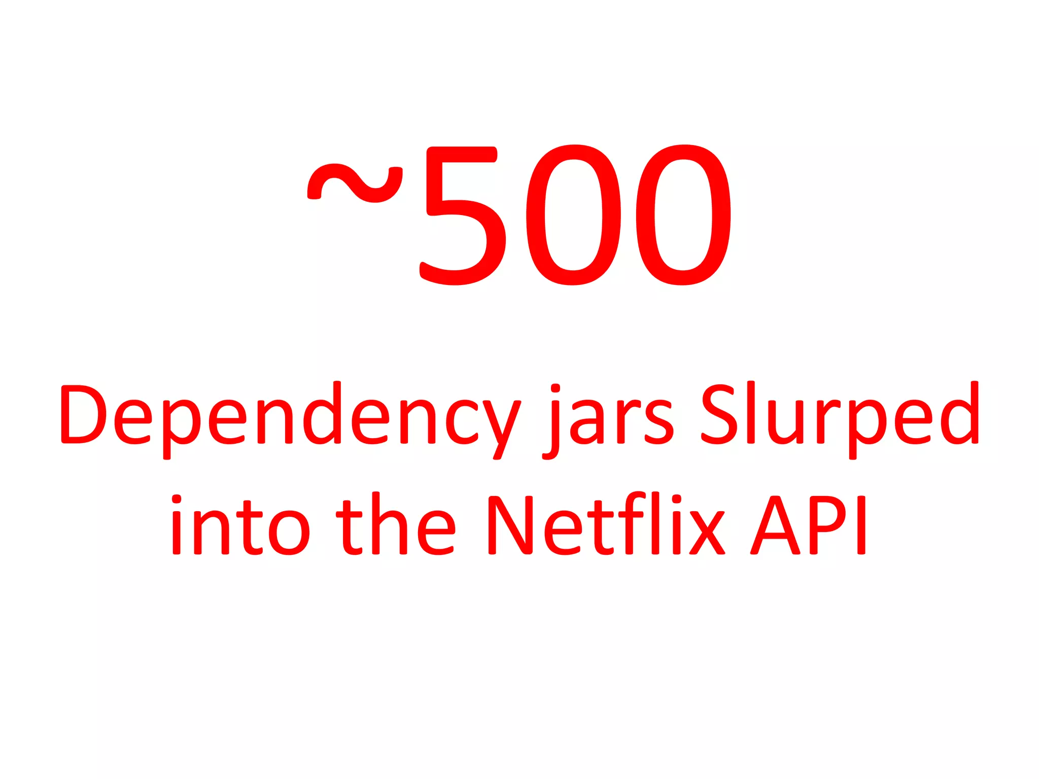 30
Distinct Dependent
Services for the Netflix API
 