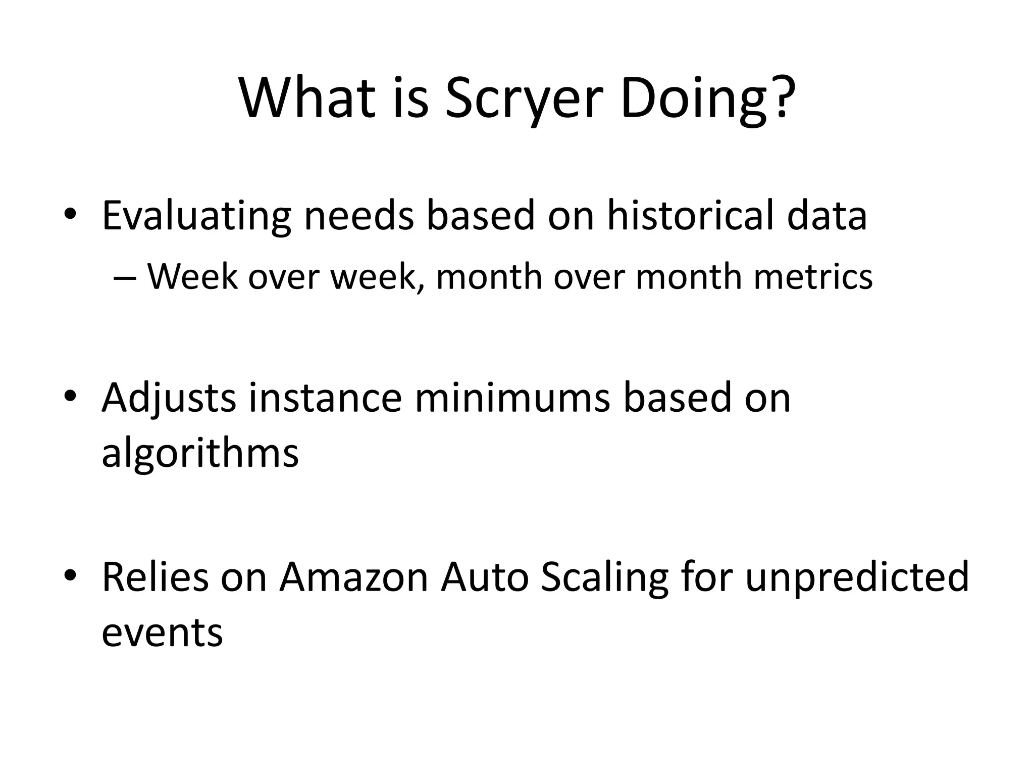 Scaling Plan for Predicted Workload
 