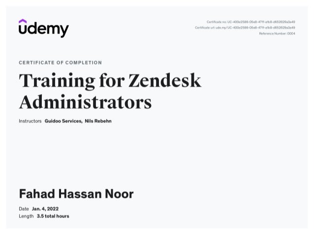Training for Zendesk Administrators MasterClass - Fahad Hassan Noor