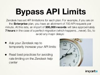 Bypass API Limits
Zendesk has set API limitations for each plan. For example, if you are on
the Enterprise plan, you have ...