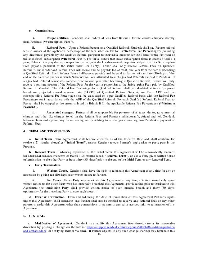 referral fee agreement template zendesk reseller agreement worldwide template dec 1 14 3 referral fee agreement template zendesk reseller agreement worldwide template dec 1 14 3