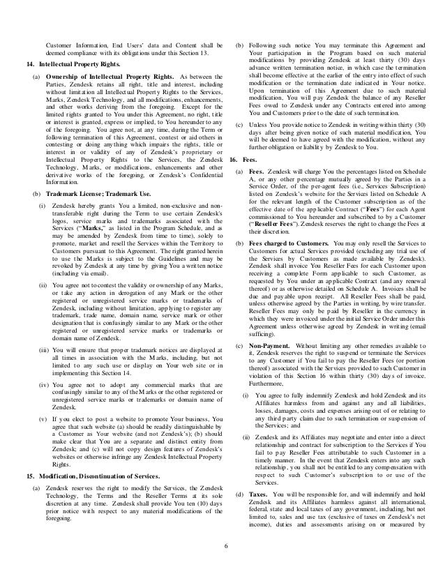 Zendesk Reseller Agreement Worldwide Template Dec 1 14 3
