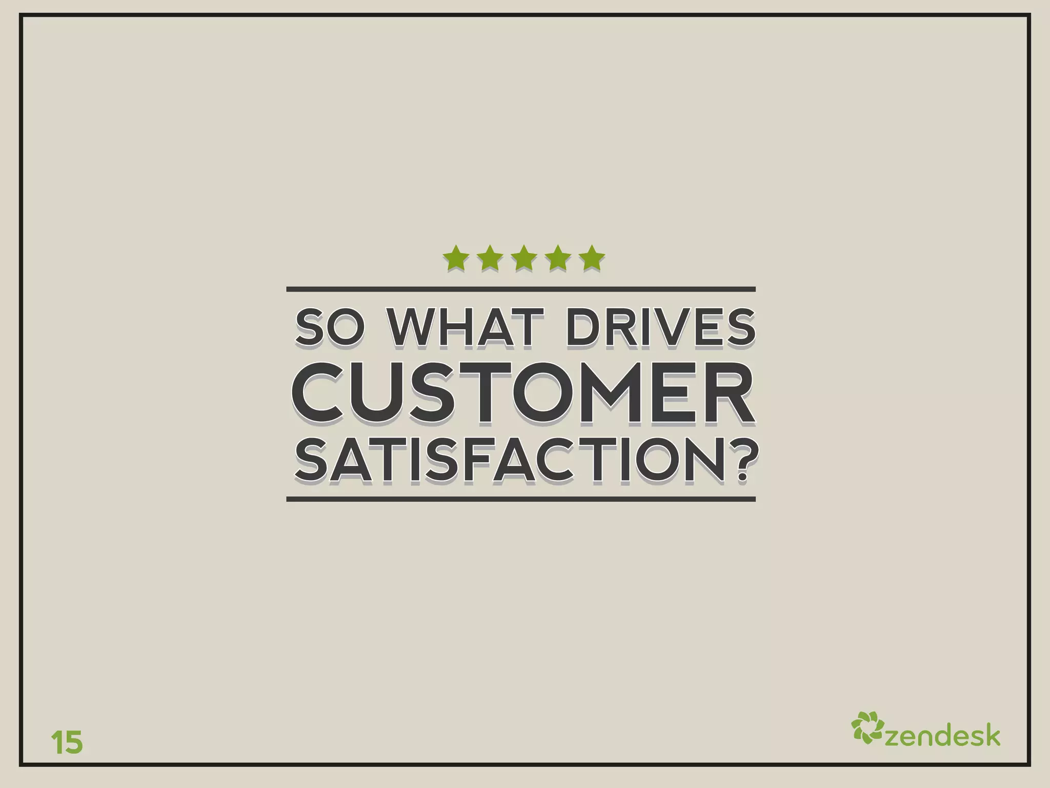 SO WHAT DRIVES
     CUSTOMER
     SATISFACTION?



15
 