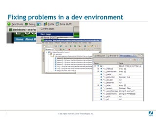 The primary reason to use Zend Server is insightWhat went wrong?Who did it happen to?But there are many useful features in Server 5