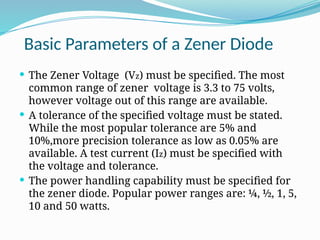 zener diode of semiconductor devices explained | PPTX