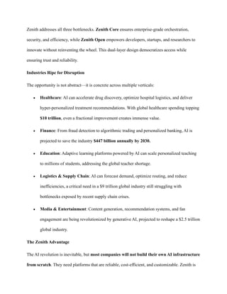 Zenith AI: Advanced Artificial Intelligence | PDF