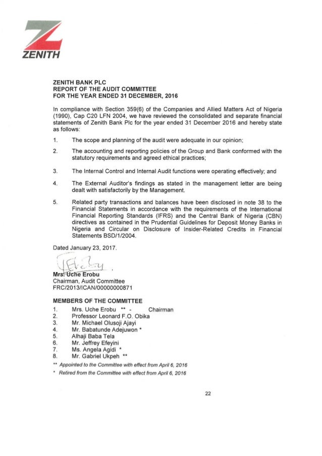 Zenith bank annual report 2016