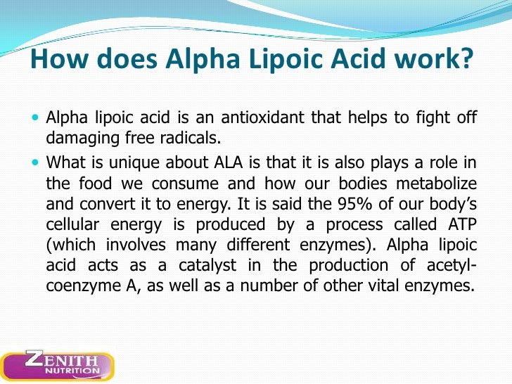 Zenith Nutritions Alpha Lipoic Acid