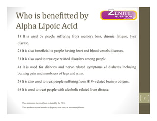 Zenith Nutritions Alpha Lipoic Acid | PDF