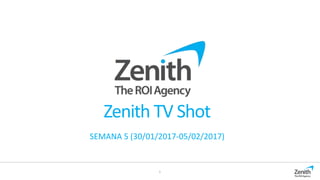 1
Zenith TV Shot
SEMANA 5 (30/01/2017-05/02/2017)
 