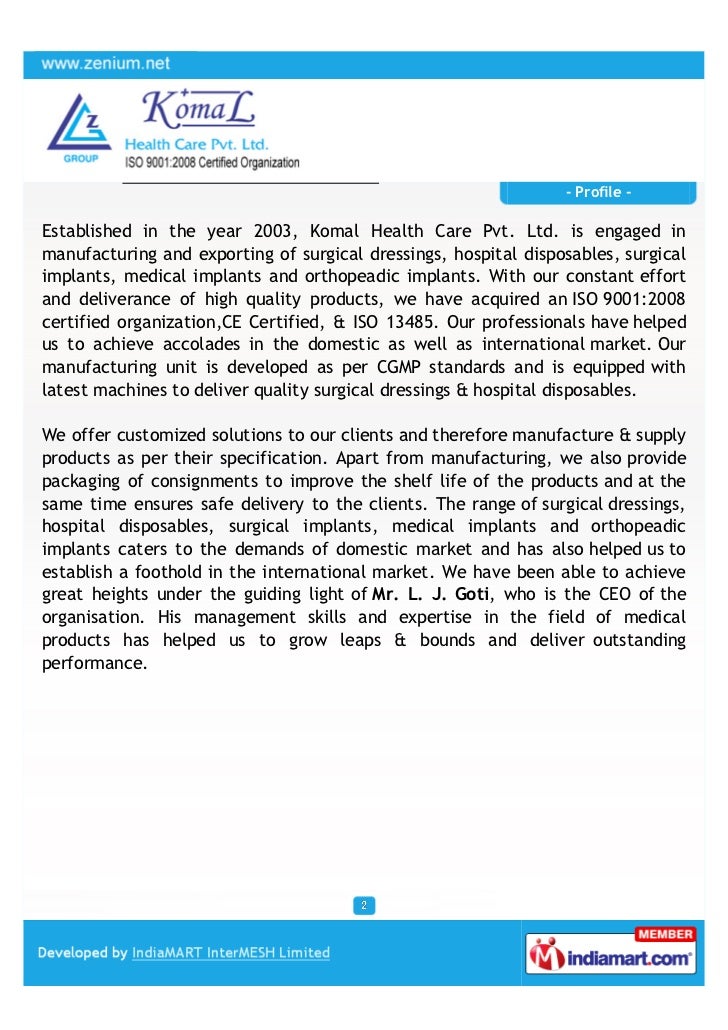 Komal Health Care Pvt. Ltd, Thane, Medical Products