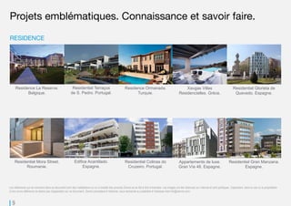 9
Projets emblématiques. Connaissance et savoir faire.
RESIDENCE
Residence La Reserve.
Belgique.
Residentiel Terraços
de S. Pedro. Portugal.
Residence Ormanada.
Turquie.
Xavgas Villas
Residencielles. Grèce.
Residentiel Glorieta de
Quevedo. Espagne.
Residentiel Mora Street.
Roumanie.
Edifice Acantilado.
Espagne.
Residentiel Colinas do
Cruzeiro. Portugal.
Appartements de luxe.
Gran Vía 48. Espagne.
Residentiel Gran Manzana.
Espagne.
Les références qui se montrent dans ce document sont des installations où on a installé des produits Zennio et se fait à titre d’exemple. Les images ont été obtenues sur Internet et sont publiques. Cependant, dans le cas où le propriétaire
d’une ouvre référencé ne désire pas d’apparaitre sur ce document, Zennio procédera à l’éliminer, sous demande au préalable à l’adresse mail info@zennio.com.
 