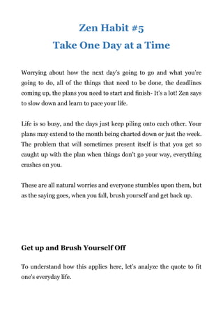 Course Zen Days Script 5 Zen Principles for a better Life | PDF