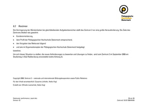 Zentrum 2 Performance Report 2008