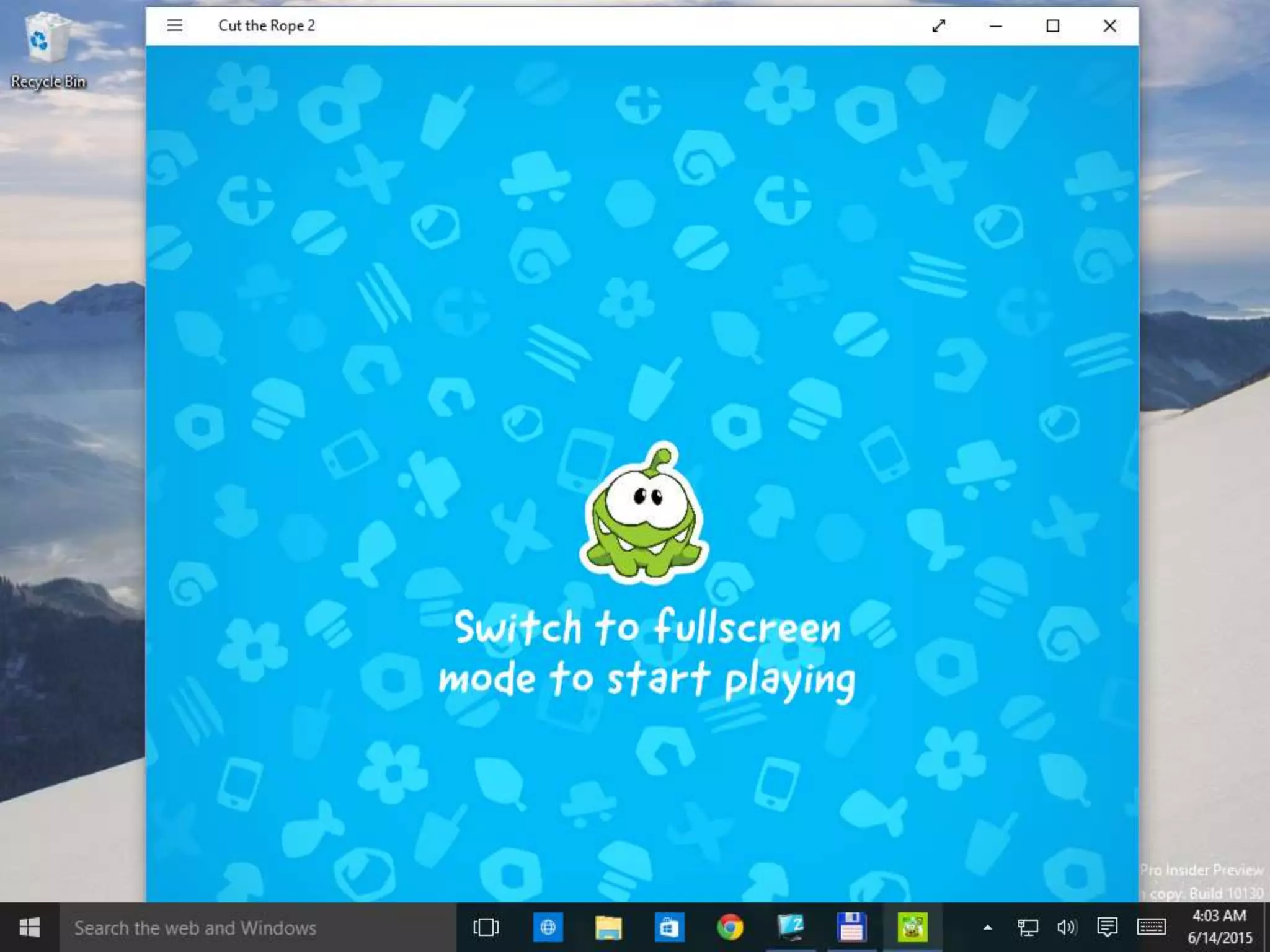 Windows Store app – Cut the Rope 2 – sizable
Window
 