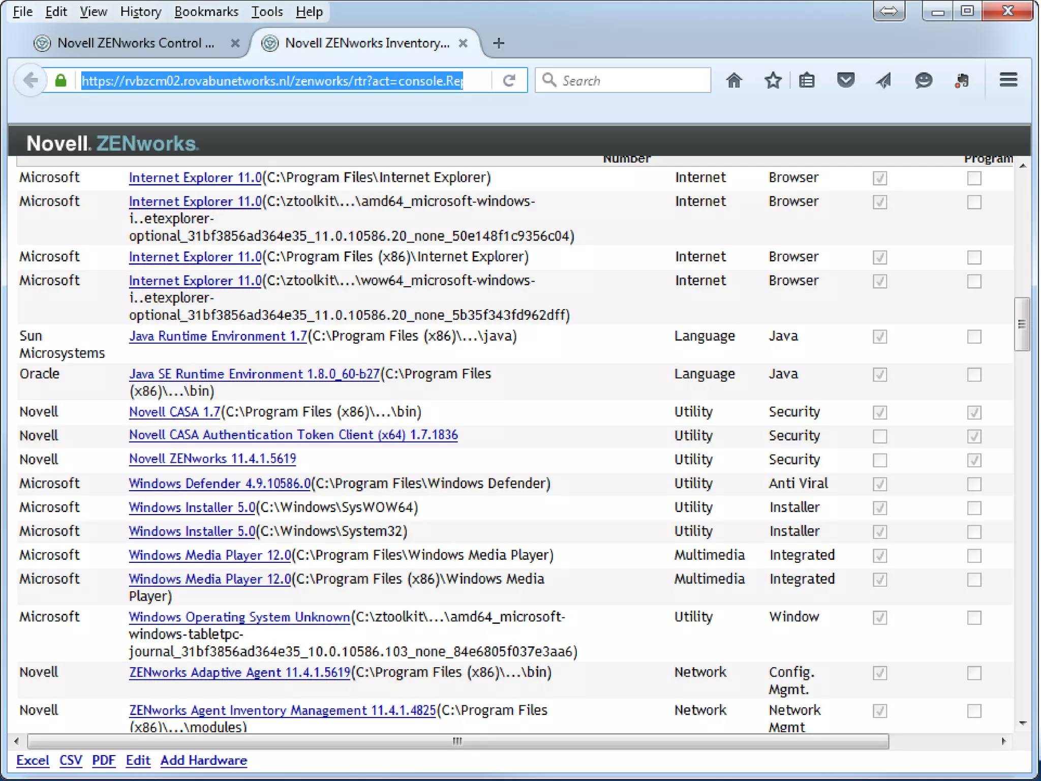 Detailed Software Inventory
 