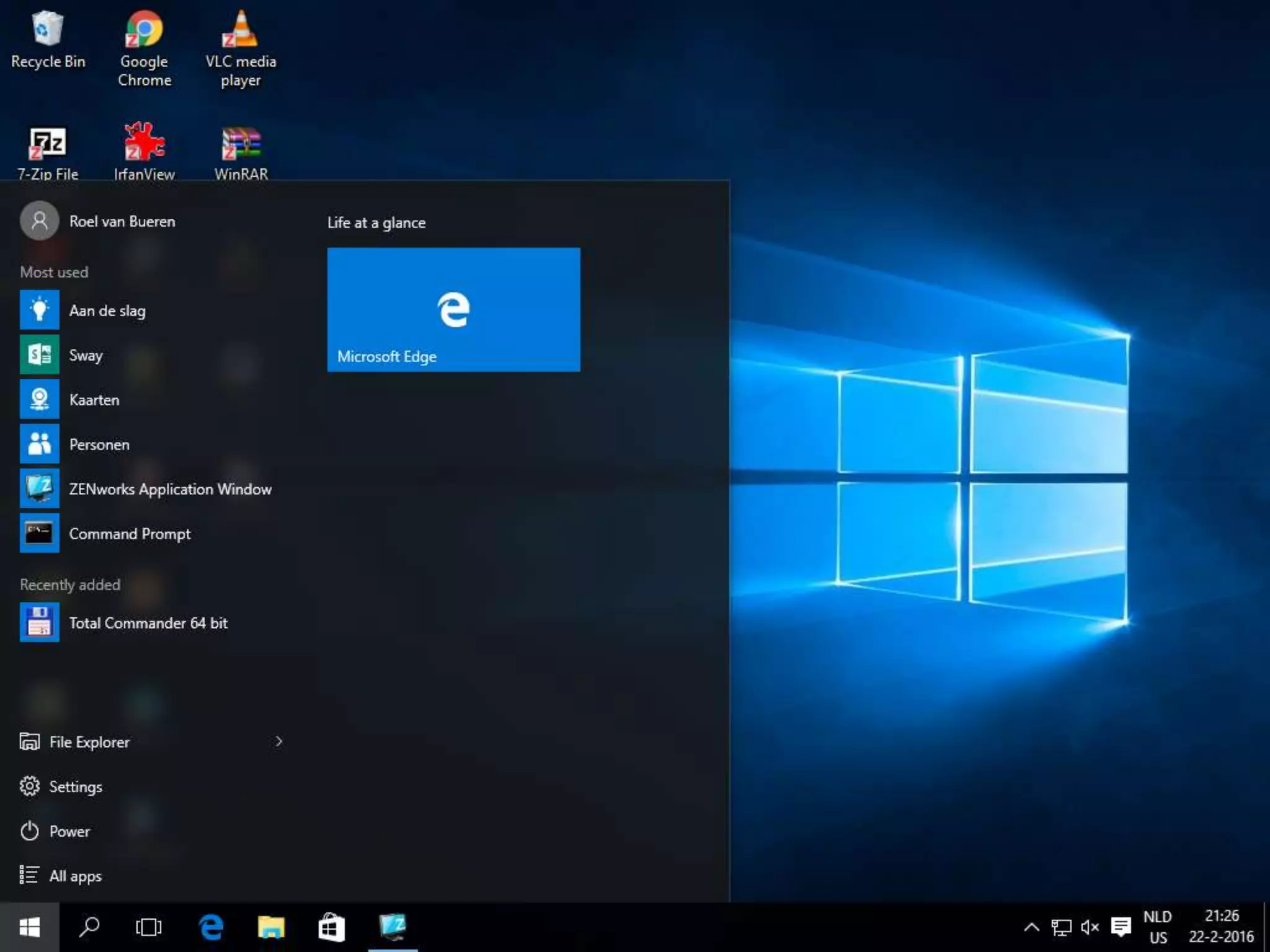 Windows 10 Start Menu – without store apps
 