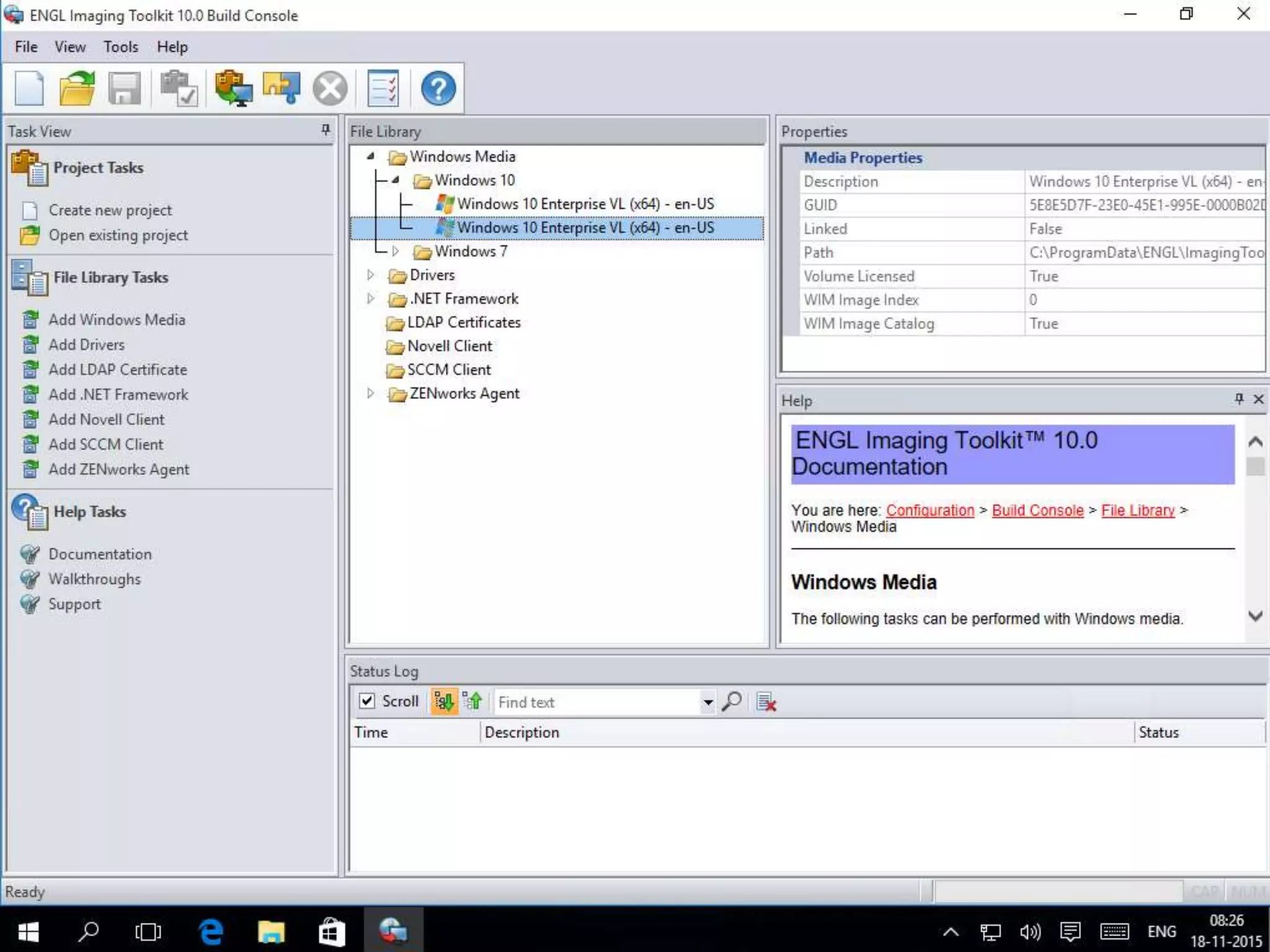 Windows 10 in ENGL Build Console 10.0
 