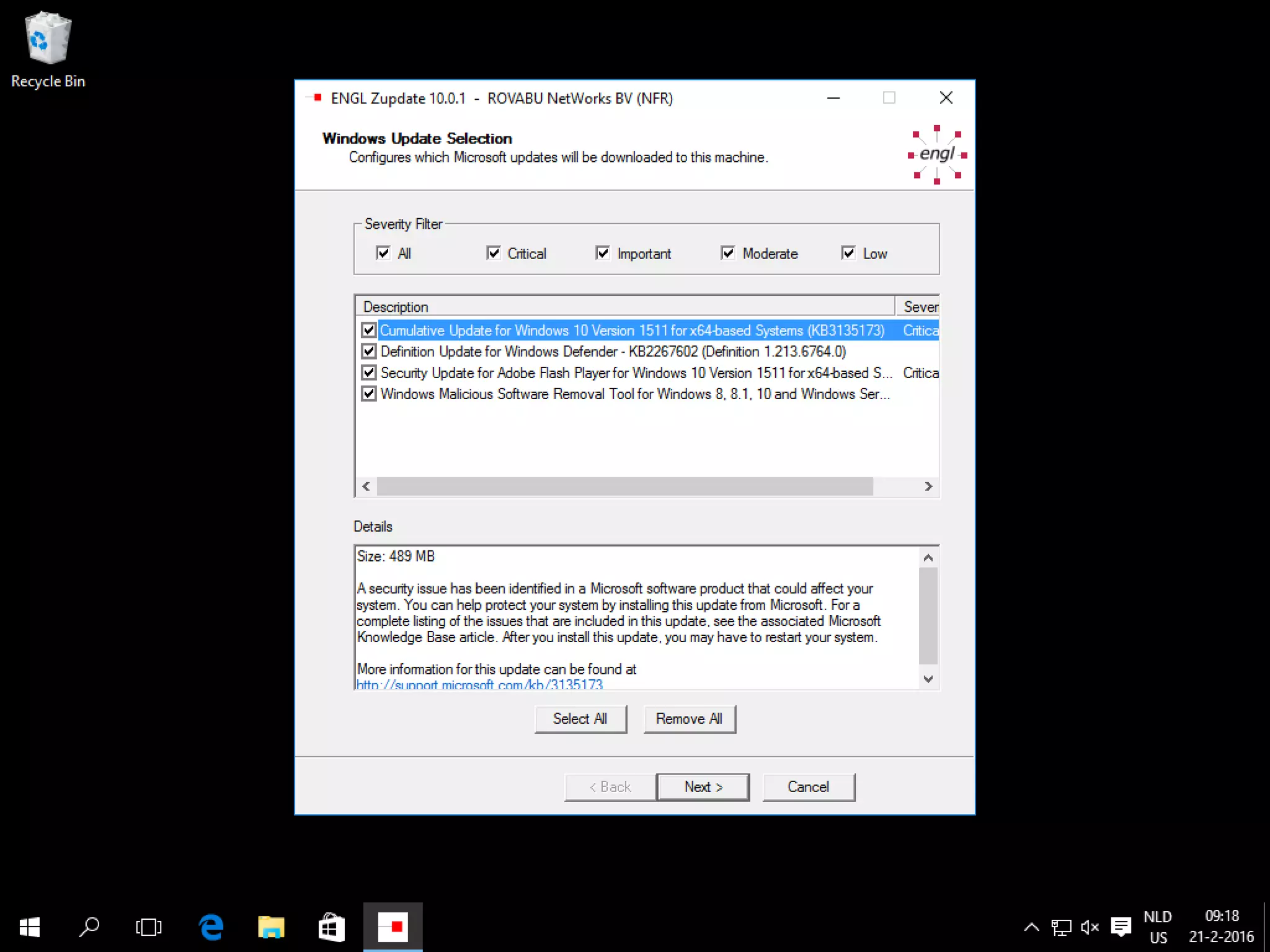 Zupdate 10.0.1 – select updates
 
