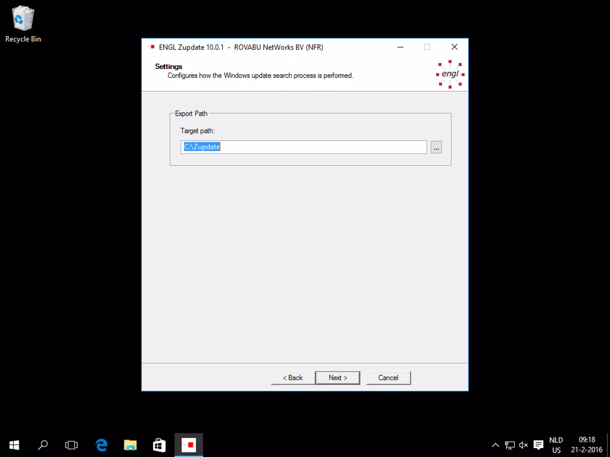 Zupdate 10.0.1 – export path
 
