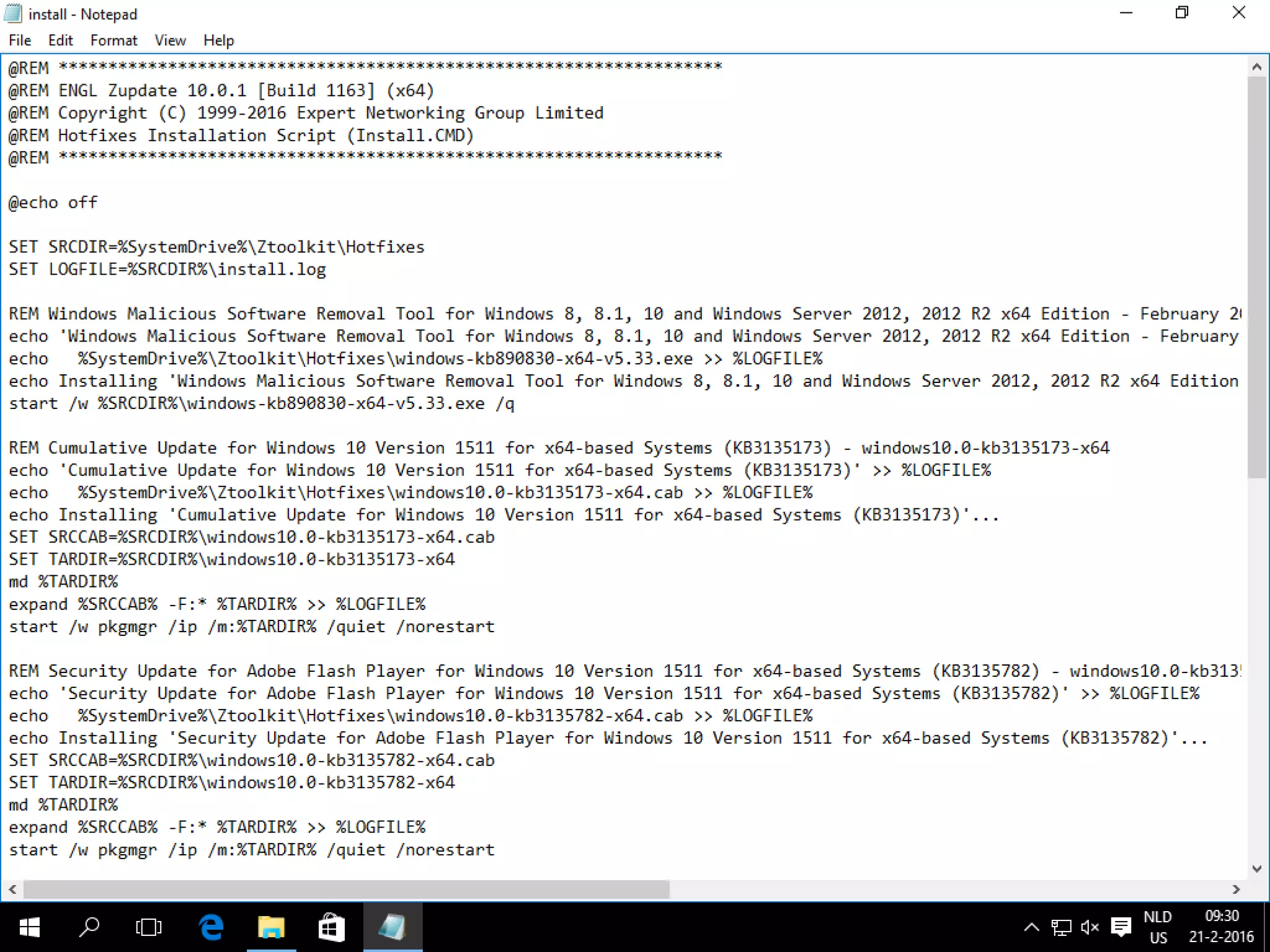 Zupdate 10.0.1 – install.cmd reviewed
 
